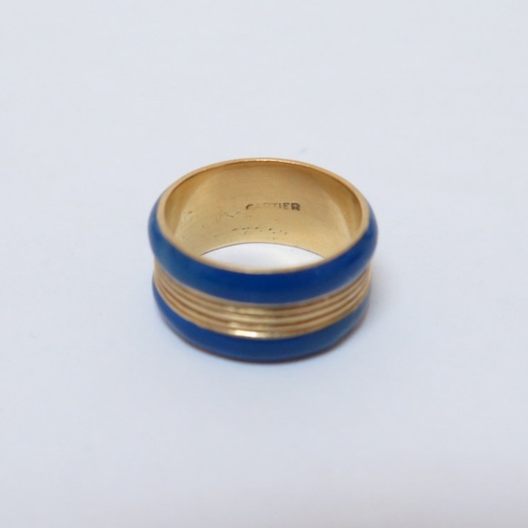 Cartier Antique Ring18K Blue Enamel - Picture 3 of 3